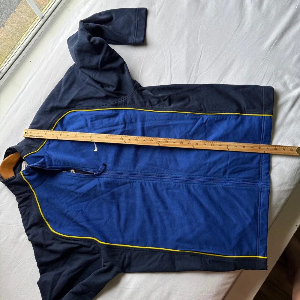 90s Nike Basketball Track Jacket Navy Blue Yellow Piping XL VTG Retro Throwback
